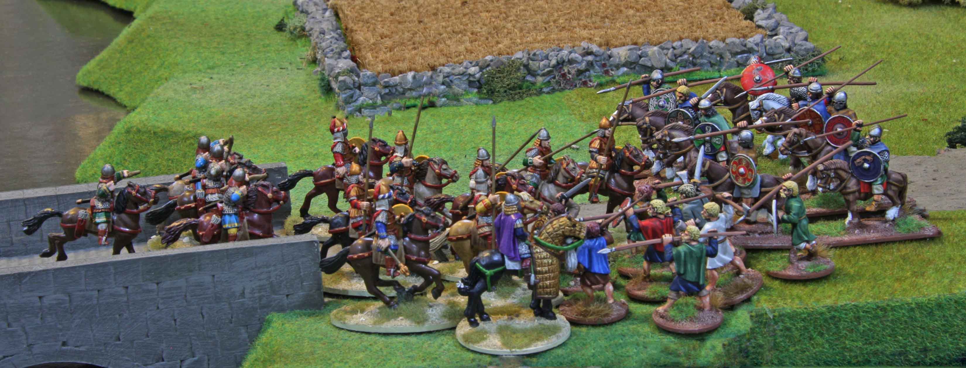 Byzantine Cavalry charging Welsh Bonedig