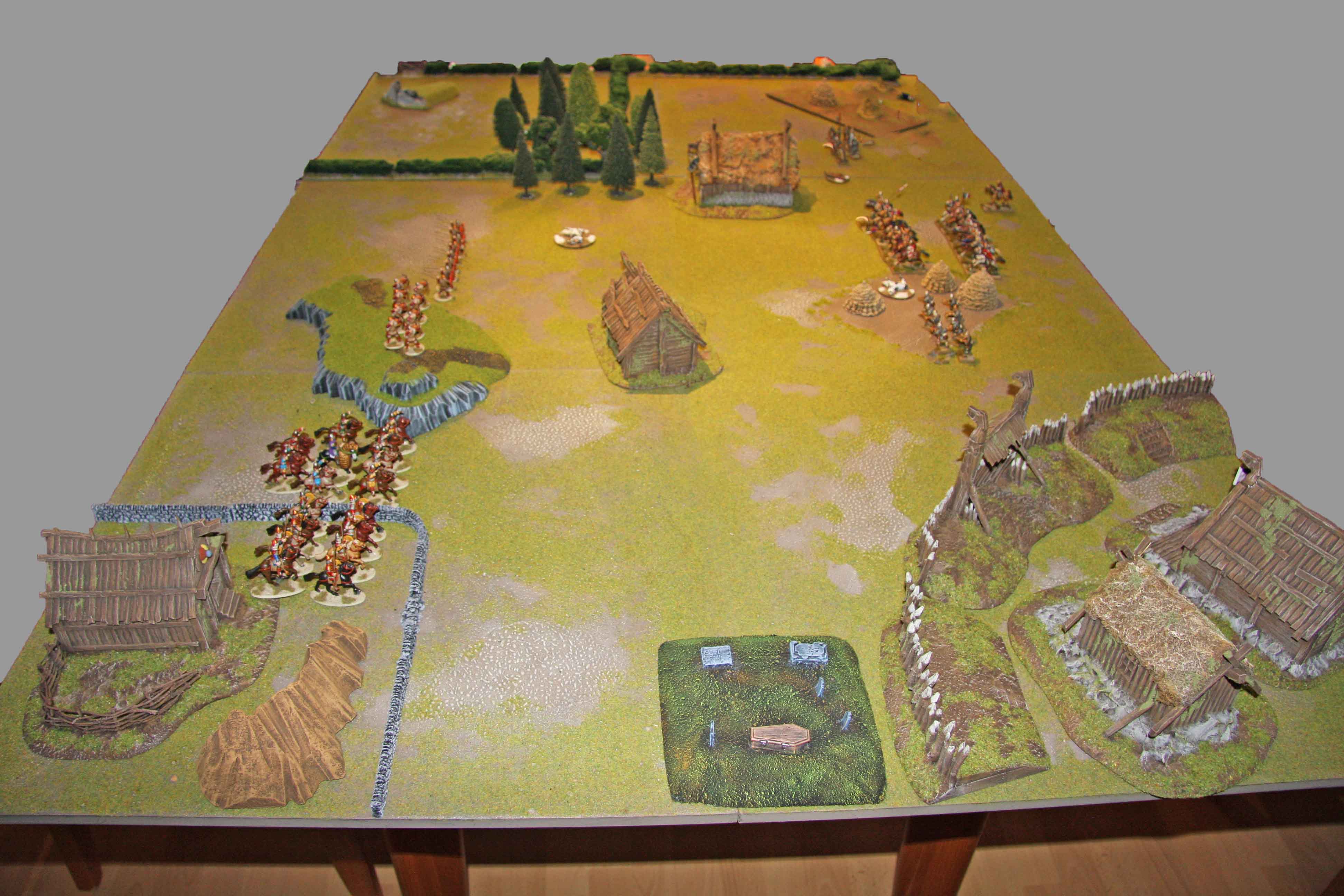 Table with deployed forces